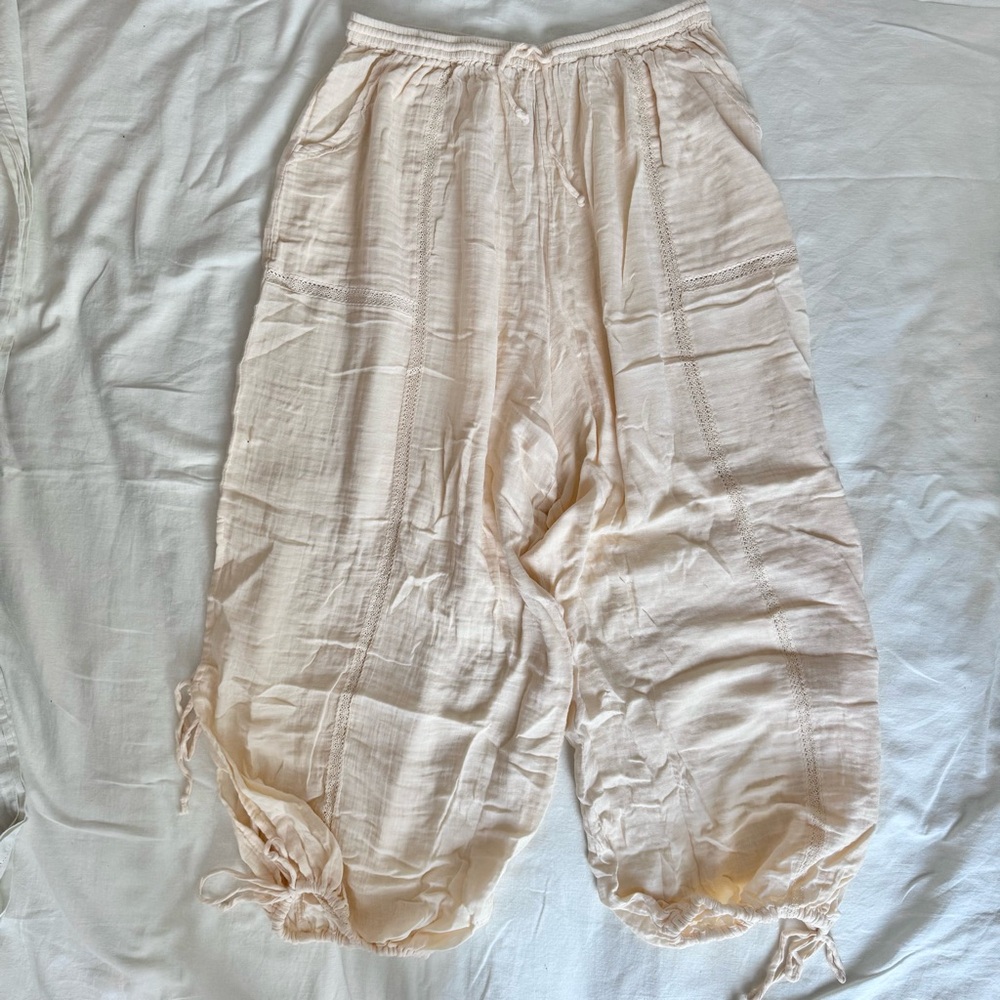 Urban Outfitters Soft Cream Lounge Pants w/Lace accent